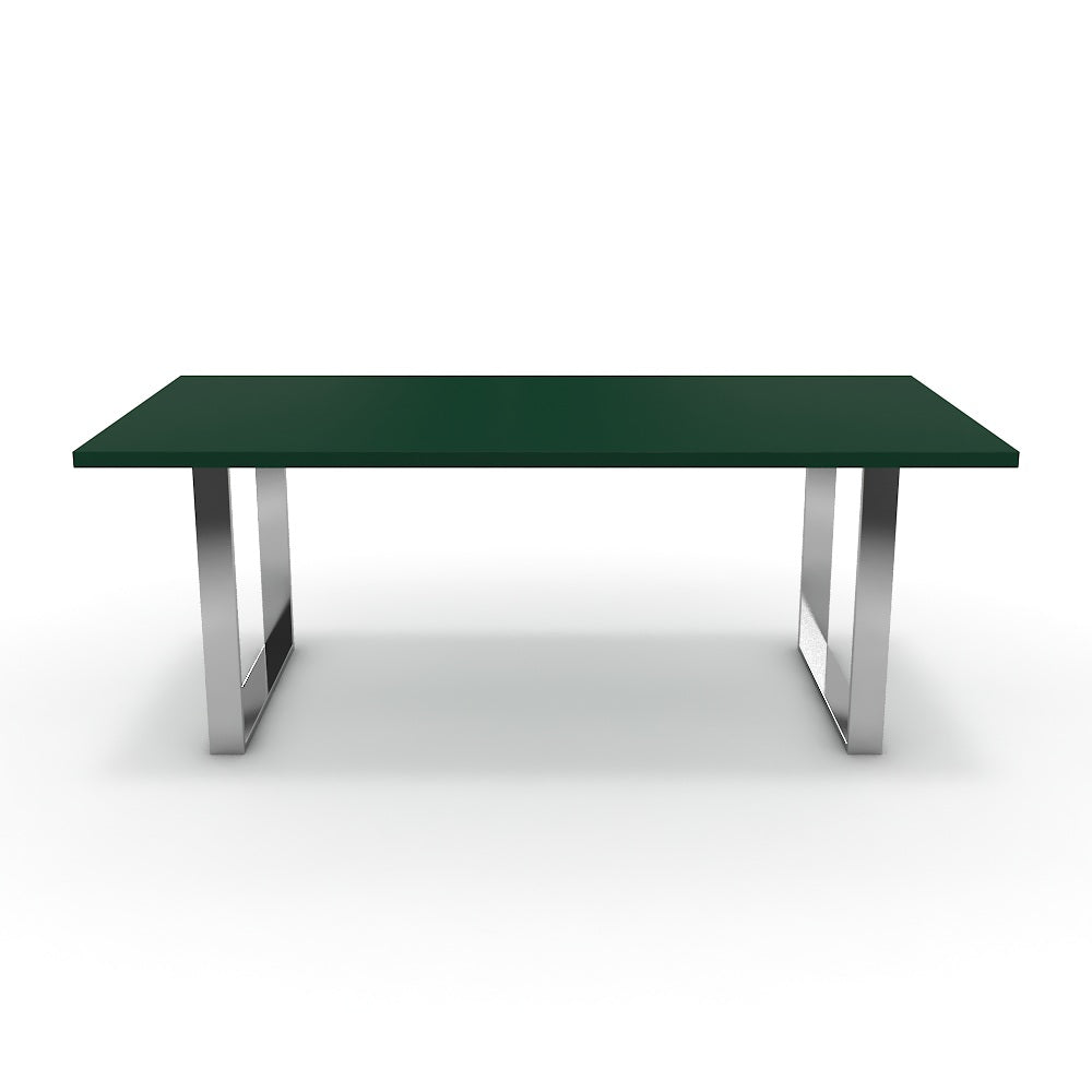 Étkezőasztal - Antara króm lábbal - Forest zöld, méret: 200x100