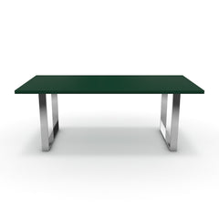 Étkezőasztal - Antara króm lábbal - Forest zöld, méret: 200x100