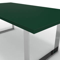 Étkezőasztal - Antara króm lábbal - Forest zöld, méret: 200x100