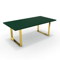 Étkezőasztal - Antara arany lábbal - Forest zöld, méret: 200x100