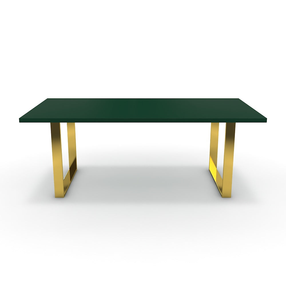 Étkezőasztal - Antara arany lábbal - Forest zöld, méret: 200x100