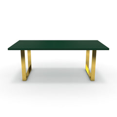 Étkezőasztal - Antara arany lábbal - Forest zöld, méret: 200x100