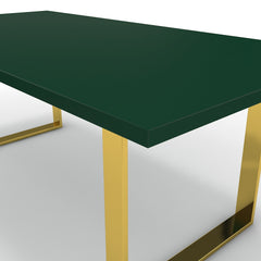 Étkezőasztal - Antara arany lábbal - Forest zöld, méret: 200x100