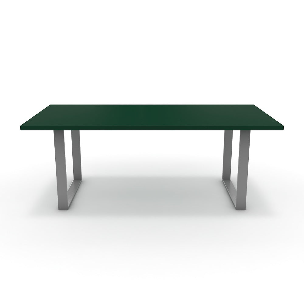 Étkezőasztal - Antara festett ezüst lábbal - Forest zöld, méret: 200x100