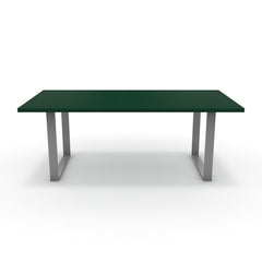 Étkezőasztal - Antara festett ezüst lábbal - Forest zöld, méret: 200x100