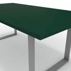 Étkezőasztal - Antara festett ezüst lábbal - Forest zöld, méret: 200x100