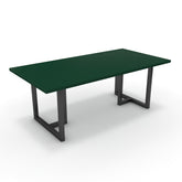 Étkezőasztal - Asara fekete lábbal - Forest zöld, méret: 200x100