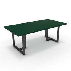 Étkezőasztal - Asara fekete lábbal - Forest zöld, méret: 200x100