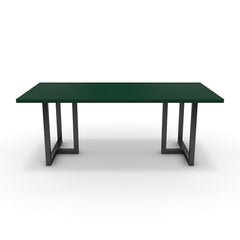 Étkezőasztal - Asara fekete lábbal - Forest zöld, méret: 200x100