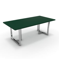 Étkezőasztal - Asara króm lábbal - Forest zöld, méret: 200x100