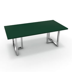 Étkezőasztal - Asara króm lábbal - Forest zöld, méret: 200x100