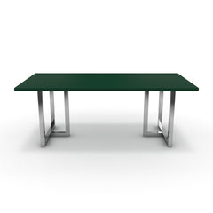 Étkezőasztal - Asara króm lábbal - Forest zöld, méret: 200x100