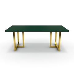 Étkezőasztal - Asara arany lábbal - Forest zöld, méret: 200x100