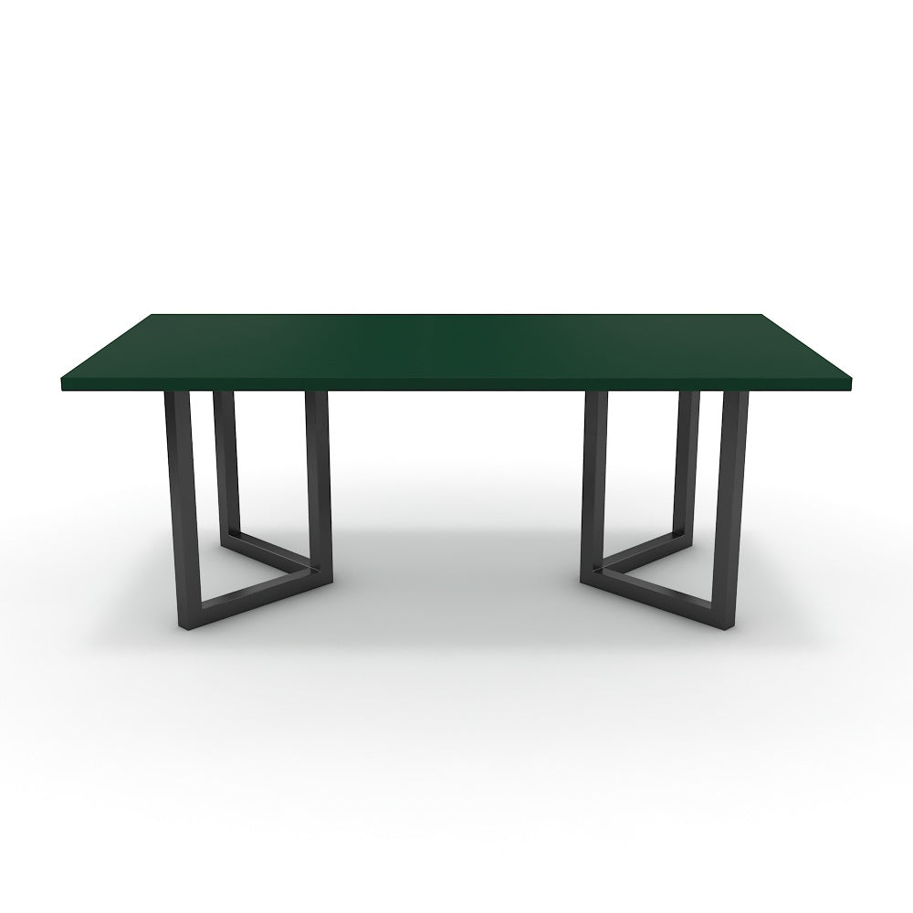 Étkezőasztal - Indra fekete lábbal - Forest zöld, méret: 200x100