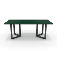 Étkezőasztal - Indra fekete lábbal - Forest zöld, méret: 200x100