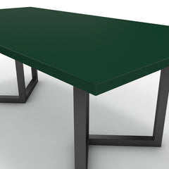 Étkezőasztal - Indra fekete lábbal - Forest zöld, méret: 200x100