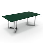 Étkezőasztal - Indra króm lábbal - Forest zöld, méret: 200x100