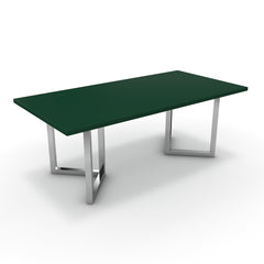 Étkezőasztal - Indra króm lábbal - Forest zöld, méret: 200x100