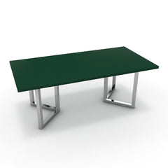 Étkezőasztal - Indra króm lábbal - Forest zöld, méret: 200x100