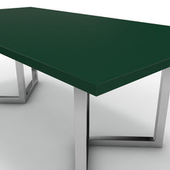 Étkezőasztal - Indra króm lábbal - Forest zöld, méret: 200x100