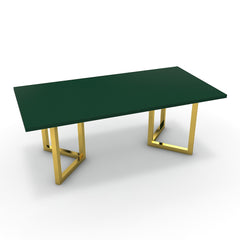Étkezőasztal - Indra arany lábbal - Forest zöld, méret: 200x100