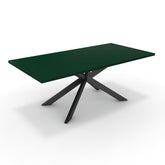 Étkezőasztal - Jama fekete lábbal - Forest zöld, méret: 200x100