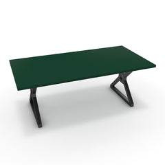 Étkezőasztal - Mandira fekete lábbal - Forest zöld, méret: 200x100