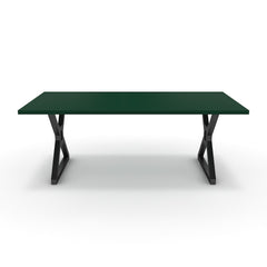 Étkezőasztal - Mandira fekete lábbal - Forest zöld, méret: 200x100