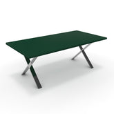 Étkezőasztal - Préma króm lábbal - Forest zöld, méret: 200x100