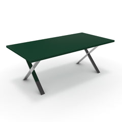 Étkezőasztal - Préma króm lábbal - Forest zöld, méret: 200x100