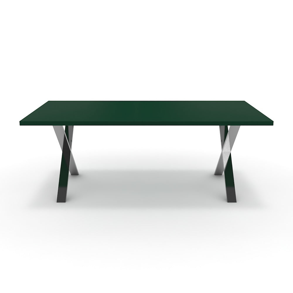 Étkezőasztal - Préma króm lábbal - Forest zöld, méret: 200x100