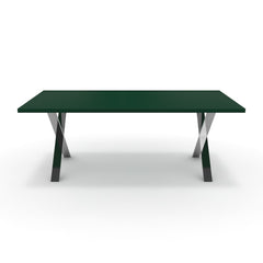 Étkezőasztal - Préma króm lábbal - Forest zöld, méret: 200x100