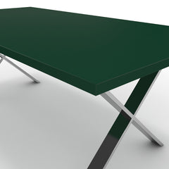 Étkezőasztal - Préma króm lábbal - Forest zöld, méret: 200x100