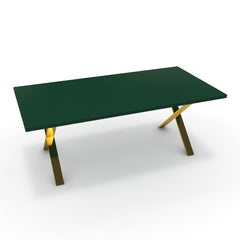Étkezőasztal - Préma arany lábbal - Forest zöld, méret: 200x100