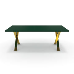 Étkezőasztal - Préma arany lábbal - Forest zöld, méret: 200x100
