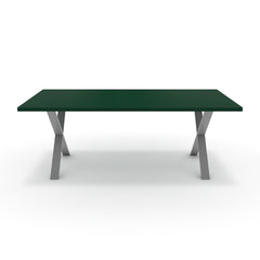 Étkezőasztal - Préma festett ezüst lábbal - Forest zöld, méret: 200x100