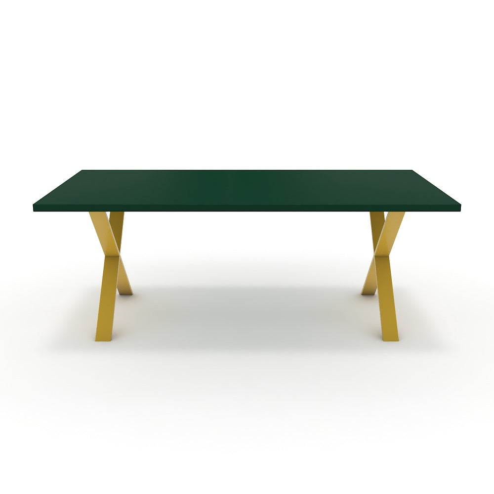 Étkezőasztal - Préma festett arany lábbal - Forest zöld, méret: 200x100