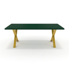 Étkezőasztal - Préma festett arany lábbal - Forest zöld, méret: 200x100