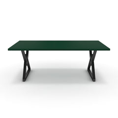Étkezőasztal - Uttama fekete lábbal - Forest zöld, méret: 200x100