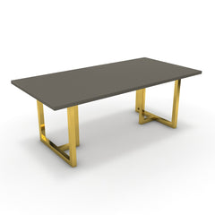 Étkezőasztal - Asara arany lábbal - Fosszil szürke, méret: 200x100