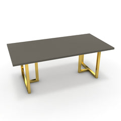 Étkezőasztal - Asara arany lábbal - Fosszil szürke, méret: 200x100