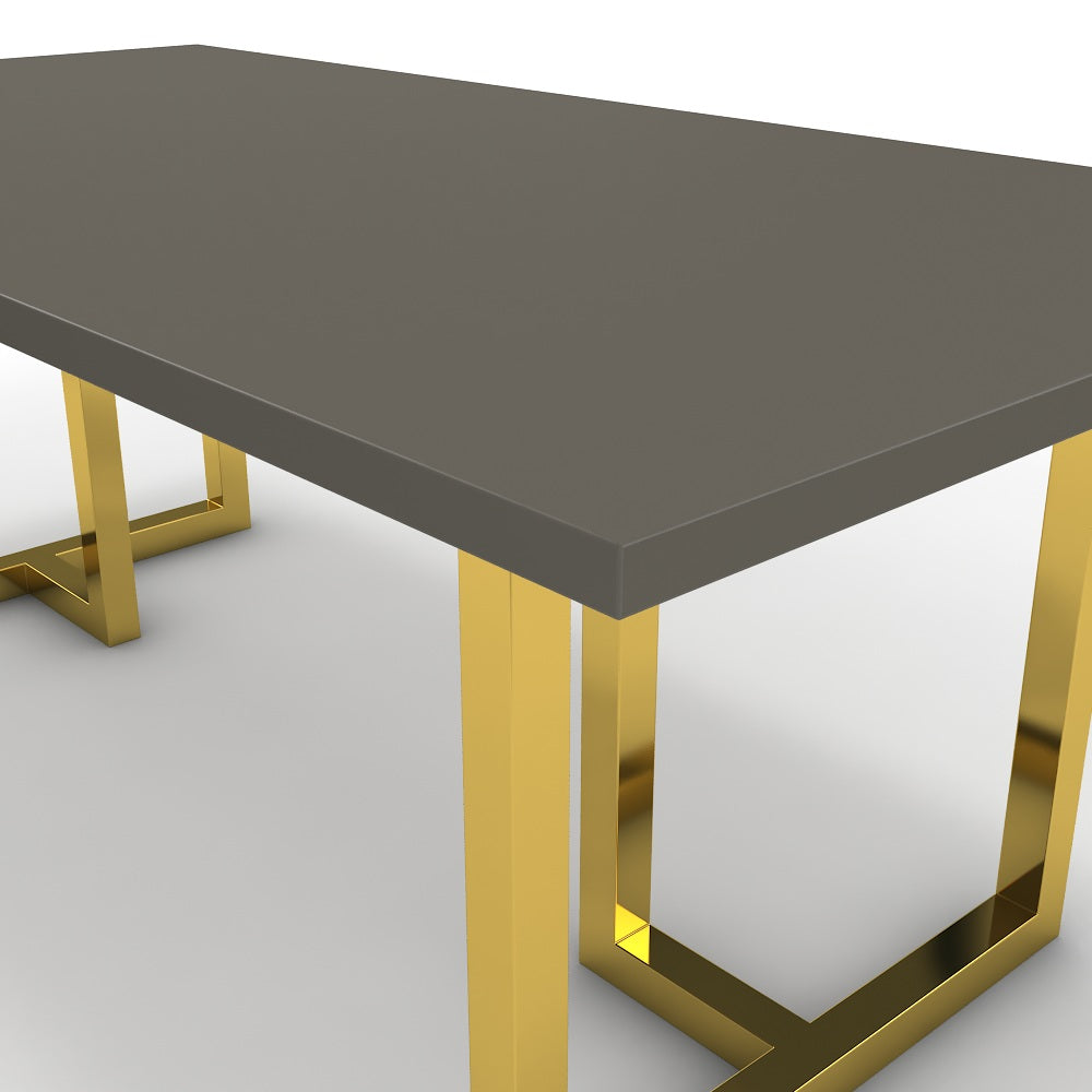 Étkezőasztal - Asara arany lábbal - Fosszil szürke, méret: 200x100