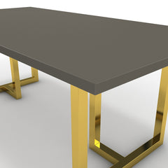 Étkezőasztal - Asara arany lábbal - Fosszil szürke, méret: 200x100