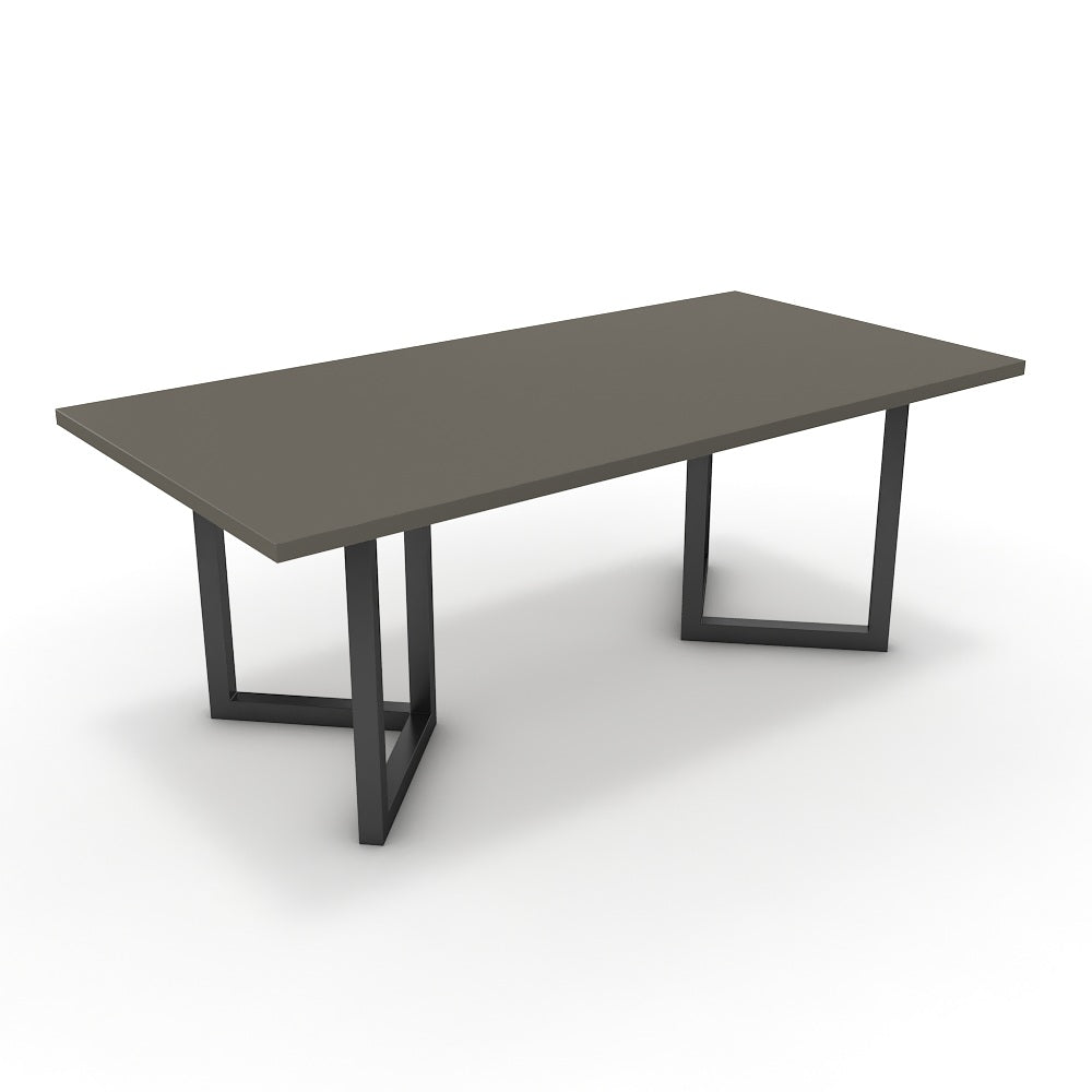 Étkezőasztal - Indra fekete lábbal - Fosszil szürke, méret: 200x100