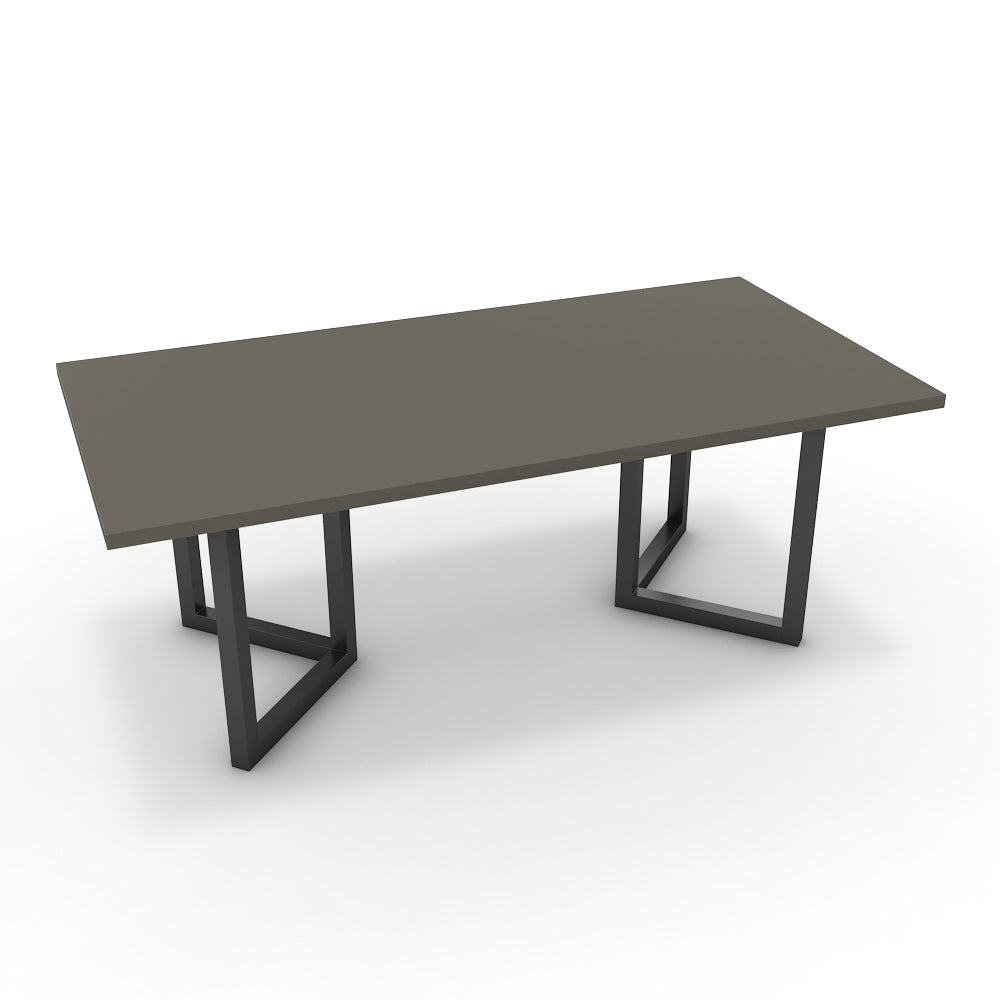 Étkezőasztal - Indra fekete lábbal - Fosszil szürke, méret: 200x100