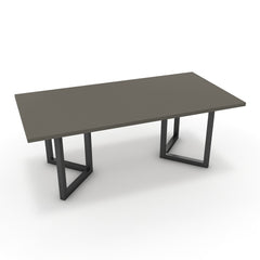 Étkezőasztal - Indra fekete lábbal - Fosszil szürke, méret: 200x100