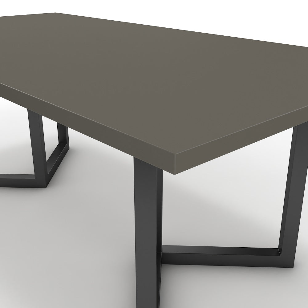 Étkezőasztal - Indra fekete lábbal - Fosszil szürke, méret: 200x100