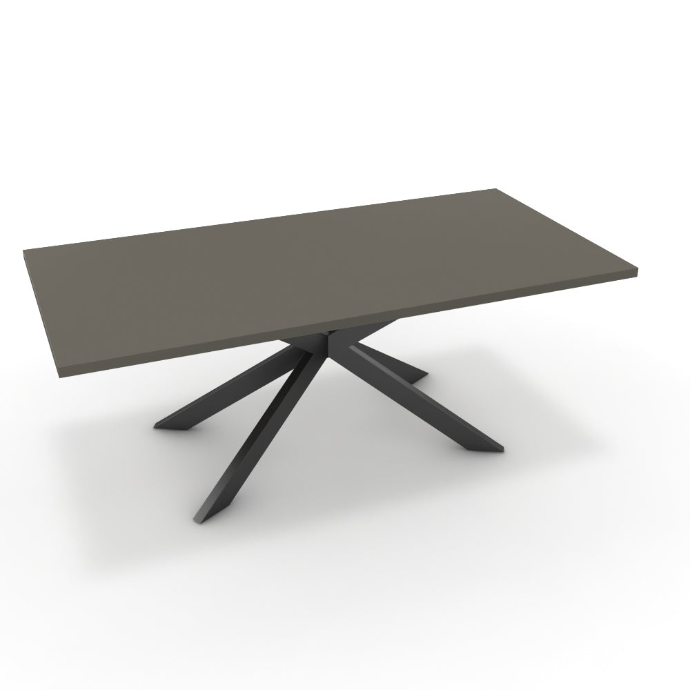 Étkezőasztal - Jama fekete lábbal - Fosszil szürke, méret: 200x100