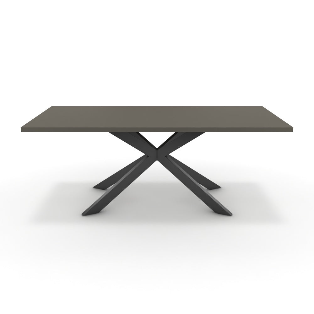 Étkezőasztal - Jama fekete lábbal - Fosszil szürke, méret: 200x100