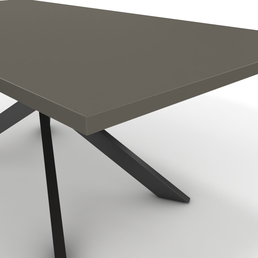 Étkezőasztal - Jama fekete lábbal - Fosszil szürke, méret: 200x100